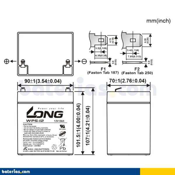 Battery Long Wp5 12 5Ah 1