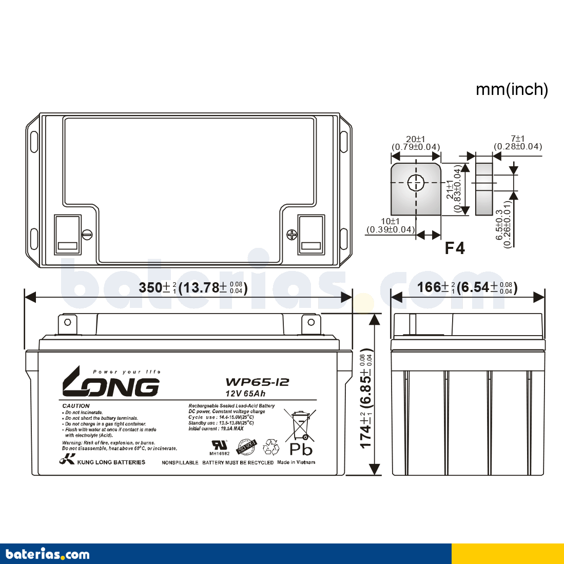 Battery Long Wp65 12 65Ah Image 2