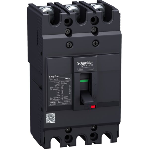 Circuit breaker Easypact EZC100H   TMD   60 A   3 poles 3d