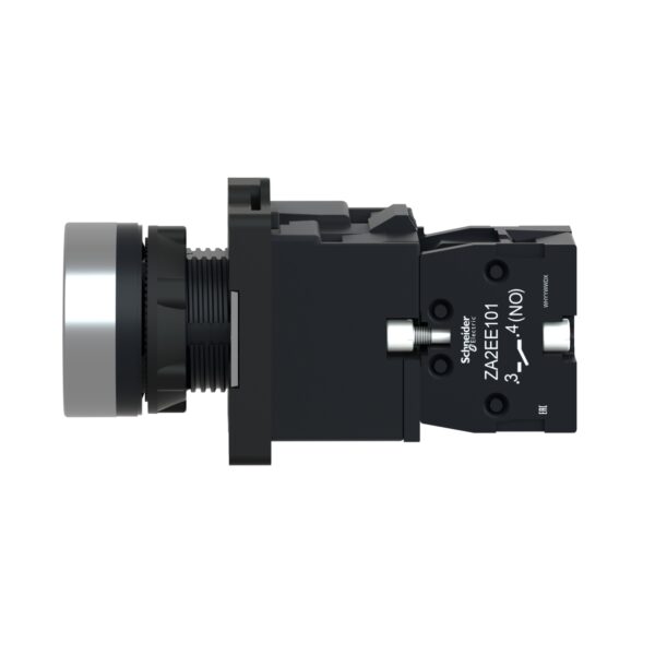 Green-flush-complete-illum-push-button-O22-flush-220V-AC-1NO-1 Green flush complete illum push button O22 flush 220V AC 1NO 1