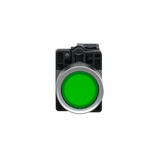 Green-flush-complete-illum-push-button-O22-flush-24V-ACDC-1NO-1 Green flush complete illum push button O22 flush 24V ACDC 1NO 1