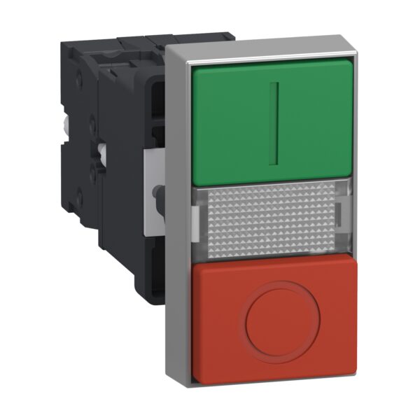 Illuminated double headed push button