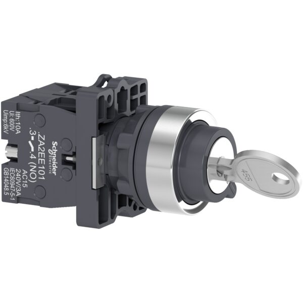 Key selector switch Ø22 3 positions stay put 2NO