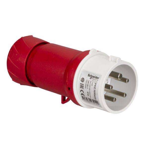 PratiKa wander plug   straight   16 A   3P + N + E   380   415 V AC   IP44