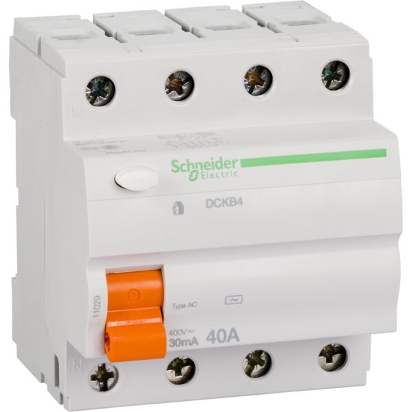 Residual current circuit breaker 4 poles 40 A class AC 30 mA