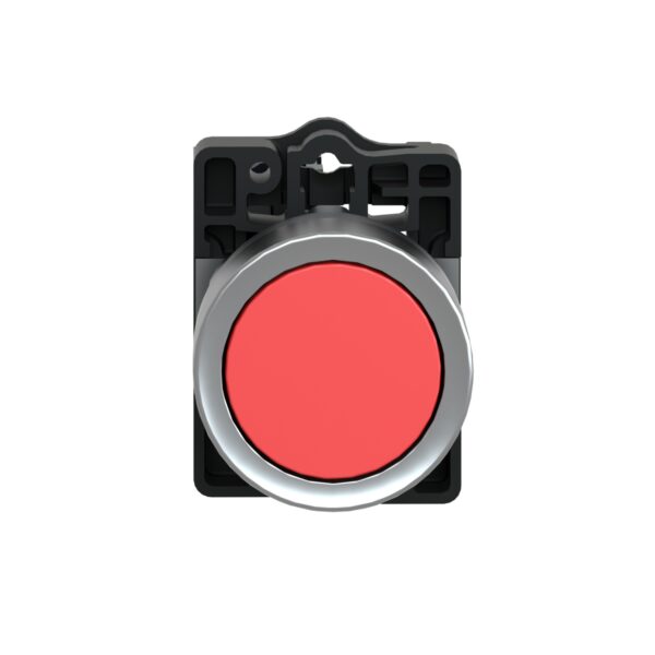 Round-red-push-button-O-22-flush-spring-return-1NC-1 Round red push button O 22 flush spring return 1NC 1
