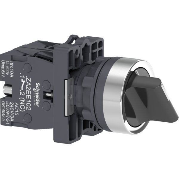 Selector switch   Ø22   standard handle   2 positions   1NO+1NC