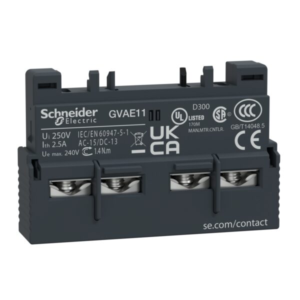 TeSys GV2 & GV3   auxiliary contact   1 NO + 1 NC